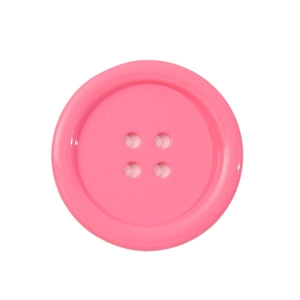 Bottoni tondi in resina rosa con quattro fori e superficie lucida per cucito fai-da-te