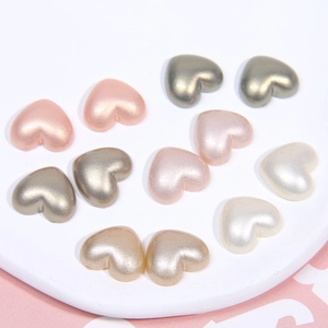 Breloques en acrylique perle champagne en forme de cœur pour bijoux et artisanat