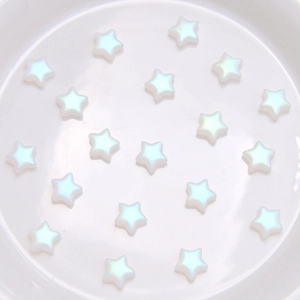 Iridescent matte star glass beads for DIY jewelry making and handmade accessories