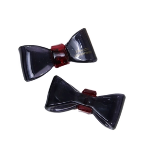 Elegant purple acetate bow hair accessory components with golden France Handmade stamp