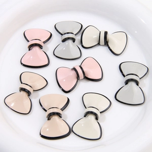 Glossy acetate 3D bow DIY accessories for jewelry and phone cases in pastel colors