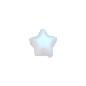 Pearlescent matte star-shaped glass bead for DIY jewelry making on white background