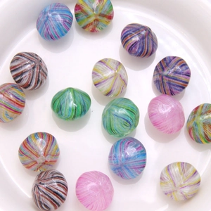 Handmade striped resin beads for DIY jewelry making in various vintage oil painting colors