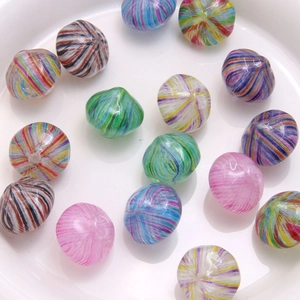 Vintage Oil Painting Style Striped Resin Beads DIY Jewelry Making Accessories For Earrings Hair Clips Crafting Patches