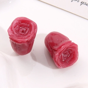 Breloque Fleur de Rose en Résine Accessoire de Bijoux DIY Design Floral Poli Pour Boucles d'Oreilles Coiffure Matériel Fait Main Femmes
