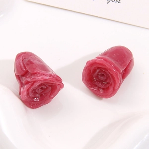 Breloques boutons de rose rouge pour boucles d'oreilles DIY et bijoux de cheveux