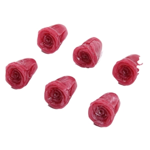 Accessoires DIY en résine rose foncé en forme de rose pour bijoux et cheveux 6 pièces