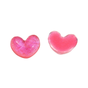 Toppe glitterate in resina a cuore rosa pesca per fermagli e creazione di gioielli