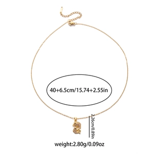 Collier double dauphin doré avec cristaux scintillants et chaîne réglable de 40+6,5 cm