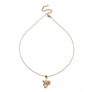 Collier pendentif étoile de mer dorée avec zircons blancs et émail sur chaîne fine