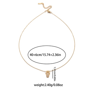 Sparkling crystal flip-flop pendant necklace in gold with dimensions and weight info