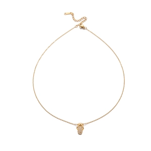 Golden flip-flop pendant necklace with sparkling crystals and adjustable lobster clasp