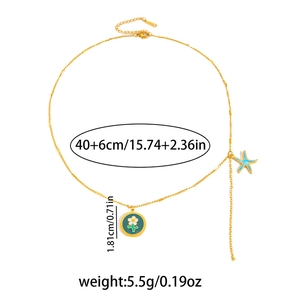 Dettaglio della collana a stella marina con catena 40+6cm e ciondolo da 1,81cm