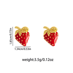 Guida dettagliata alle misure degli orecchini a fragola con altezza 1,85cm e peso 3,5g