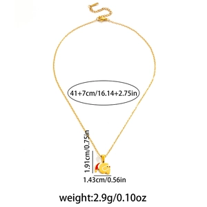 Dimensions détaillées du collier de Noël en acier inoxydable doré avec mesures