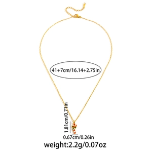 Tableau des tailles du collier de Noël en acier titane avec pendentif sucre d'orge