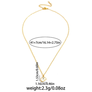 Details zur goldenen Geisterkette: 41+7cm Länge und 1,53x1,16cm Anhänger Abmessungen