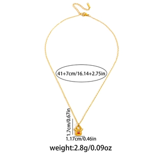 Tableau détaillé des tailles du collier renne doré avec pendentif à nez rouge