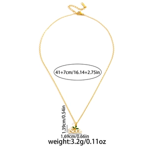 Collier doré avec pendentif NOEL et feuille de houx sur chaîne en acier inoxydable