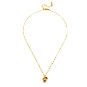 Close-up of Christmas candy cane pendant with gold lobster clasp and extension chain