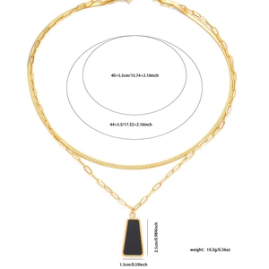 Specifiche dettagliate delle dimensioni della collana a doppio strato con pendente nero