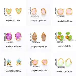 Guide des tailles de boucles d'oreilles en résine et acier avec poids et dimensions