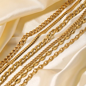 Minimalist Stainless Steel 18K Gold Plated Necklace For Women Fashion Snake Cuban Chain Link Choker Jewelry Gift