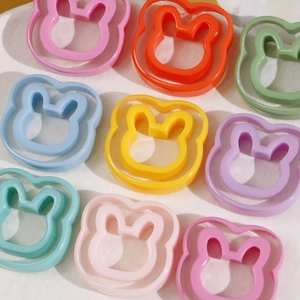 Colorful bunny shaped resin charms for DIY earring and hair accessory making projects