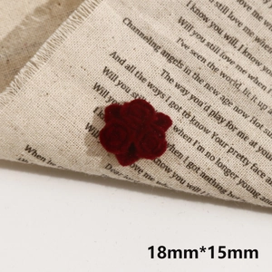 Detail of 18x15mm burgundy flocked velvet rose resin flower for DIY jewelry making