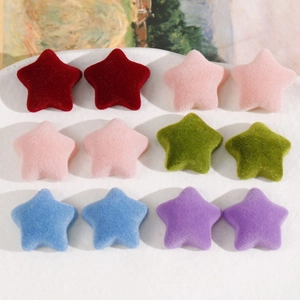 Set de 12 parches de estrellas de terciopelo para accesorios de pelo DIY