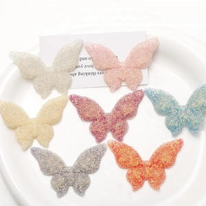 Sparkly butterfly resin charms in seven colors for DIY jewelry making and crafts