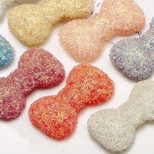 Ciondoli a fiocco in resina glitterata con brillantini colorati per gioielli fai-da-te