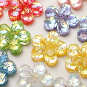 Colorful resin flower charms with glitter sequins for DIY jewelry making and craft decor