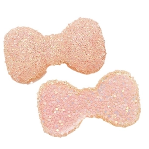 Ciondoli a fiocco rosa in resina con paillettes e strass per la creazione di gioielli fai da te