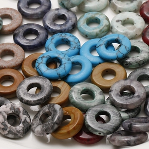 Polierte Naturstein Donut-Perlen mit einzigartigen Texturen für DIY Schmuckdesign
