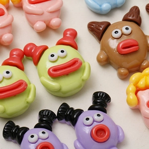 Funny mushroom head resin charms with big lips for DIY hair clips and crafts