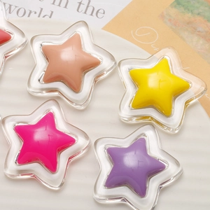 Colorful double-layered star-shaped resin charms for DIY jewelry and phone case making