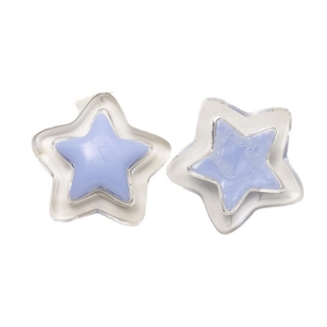 Transparent glossy double star resin charm for DIY phone cases and jewelry making
