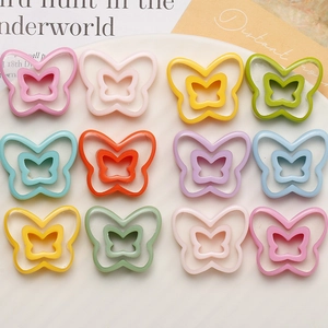 Charming hollow butterfly resin charms in assorted candy colors for DIY jewelry and hair crafts