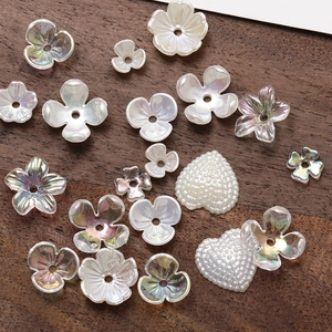 DIY Jewelry Accessories Phantom Artificial Pearl White Acrylic Flower Heart Charms For Earrings Hair Accessories Handmade Jewelry Making