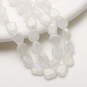 Perles en verre dépoli irisé aux formes irrégulières pour la création de bijoux DIY