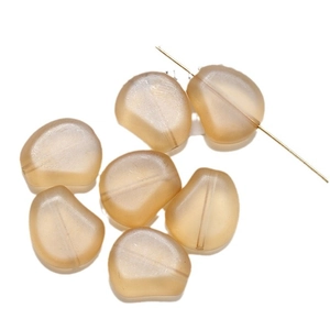 Perles ovales irrégulières en verre dépoli ambre pour la création de bijoux DIY