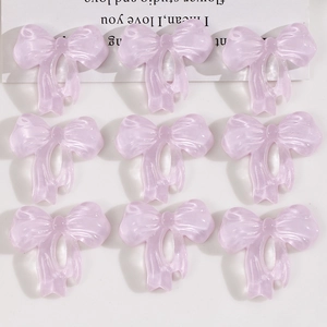 Resin Light Purple Bowknot Flatback Cabochons Translucent Bow DIY Jewelry Findings For Earring Hair Clip Phone Case Decor