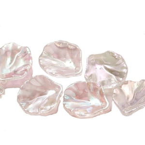 Iridescent pink acrylic camellia flower petals for DIY jewelry making accessories