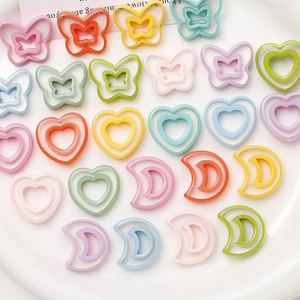 Translucent macaron resin butterfly heart moon charms for DIY jewelry making