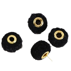 Weiche schwarze Plüsch-Anhänger mit Goldmetallring für DIY-Schmuckherstellung