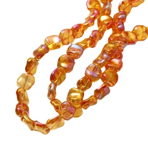 Perles cubes en verre ambré irisé pour la création de bijoux DIY et de colliers