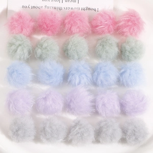 Cute Plush Pom Poms Colorful Fur Balls For DIY Jewelry Earrings Hair Clips Clothing Accessories Soft Fluffy Decorative Charms