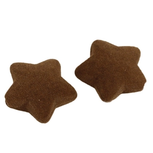 Brown flocking star beads for DIY earrings and headwear with soft velvet texture