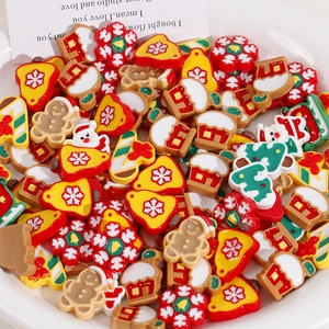Christmas resin charms set with gingerbread man and snowflake for DIY crafts